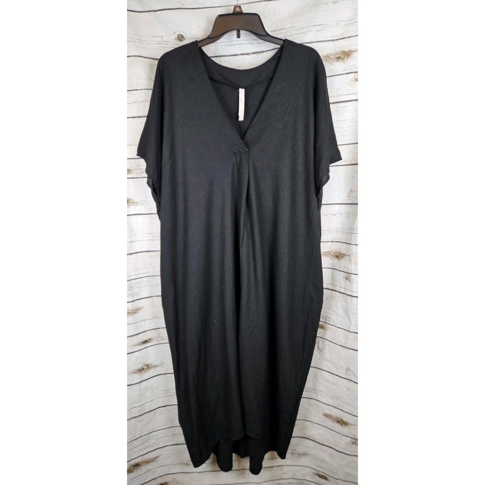 Aritzia The Group Babaton Black Linen Blend Dress L Popover Maxi